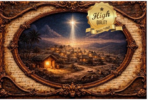 Wooden Nativity Scene Jigsaw Puzzle: Star Over Bethlehem Christmas Faith (500/1000 Pieces) - Etsy