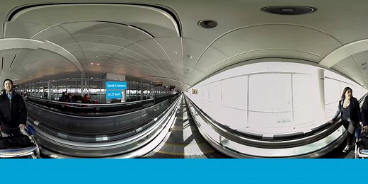 Boarding has already begun, and you're late. Time to hurry up! At Toronto Pearson International Airport, travelers can now relax in such stressful situations – thanks to our express walkway ACCEL that makes transit safer, more convenient and three times faster. Enjoy the virtual experience in our 360 degrees video! | thyssenkrupp
