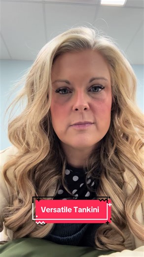 The tankini every mom needs that allows you to wear it multiple ways to avoid crazy tan lines! #tankini #swimsuit #bathingsuit #bandeau #tiktokshop