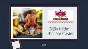 Ceramic Beer Can Roaster with 4 Steam Holes for More Flavor-Fat Boy Sittin' Chicken Marinade BBQ Cooker- Extra Wide Base Holds Full Chicken-Great for Dinner Meal Prep & Parties- Grill & Oven Safe