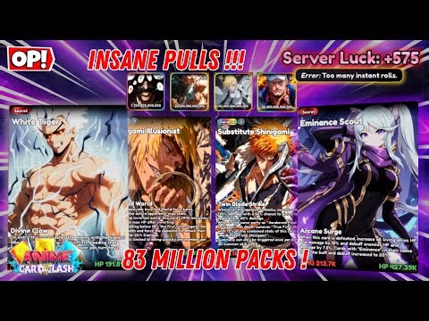 CRAZY LUCK AGAIN?! 😱🍀 | OPENING 83 MILLION PACKS In Anime Card Clash (Roblox)