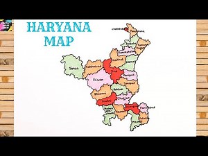 How to draw Haryana map with districts | Haryana map drawing easy