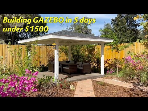 My Wife and I built THIS GAZEBO in 5 Days | Timelapse BUILDING a GAZEBO in 16 MINUTES