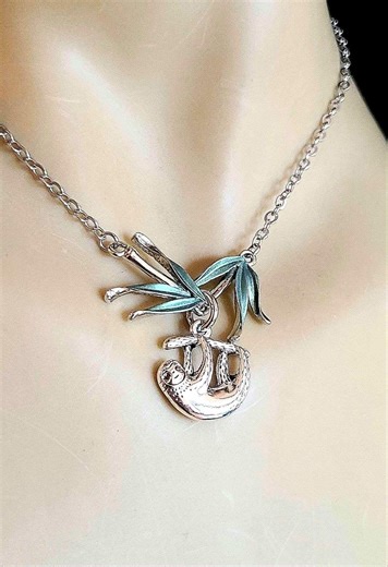 Slough Necklace / Animal Themed Silver Necklace / Slough on Enameled Branch Necklace - Etsy