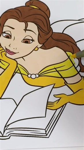 Coloring Disney Princess Belle Mrs Potts and Chip #disney #coloring #disneyprincess