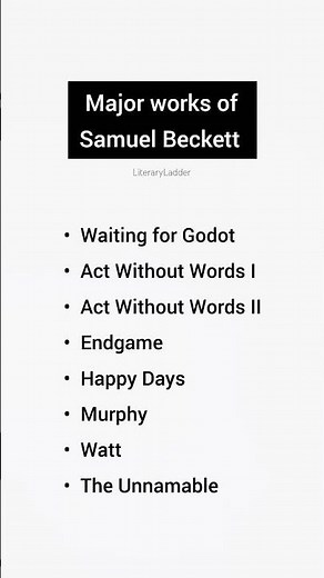 Major works of Samuel Beckett | English literature | #educationalshorts #literature
