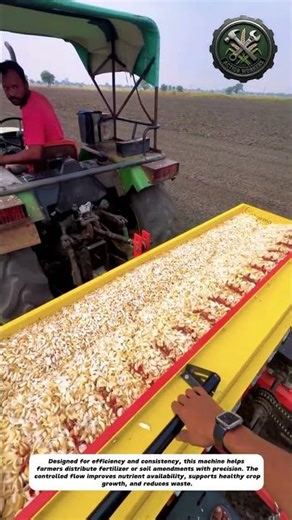 Tractor-Mounted Fertilizer Spreader in Action | Efficient Field Application‎