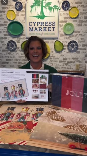 ✨ New Acrylic Trays Are HERE! ✨ Say hello to the cutest (and most practical) addition to your holiday hosting! Our acrylic trays come with multiple interchangeable inserts, so you can switch your style for every party, mood, and season. One tray, endless looks. They’re classy, customizable, and truly the perfect gift for anyone who loves decorating or hosting. 🎁✨ Which insert is your favorite? 👀💛 | Luzianna Purchase and Cypress Market