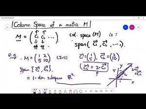 The column space of a matrix M
