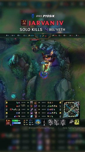 (DNS Pyosik) Jarvan IV SOLO KILLS Bel'Veth | KR Challenger Patch 26.14 #shorts