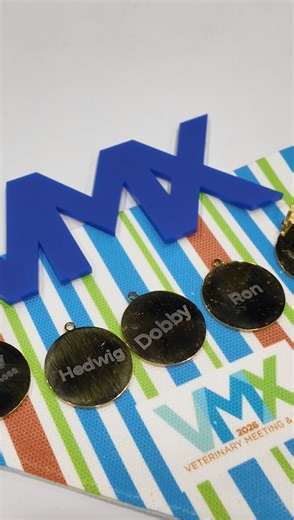 NAVC on Instagram: "Head on over to Champions Village in the Expo Hall to create your own custom gold medal pet tag 🐾❤️ It’s super simple — you select the design you want, enter your pets name and phone number, wait 5 minutes and you’re all set! #VMX2026"