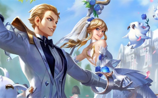 拉克丝和EZ结婚啦！水晶玫瑰 拉克丝、EZ、琴女、皇子 全技能特效预览