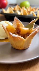 🍏 Puff Pastry Apple Baskets 🛒 Ingredients Puff pastry (thawed if frozen) Apples (firm-fleshed varieties like Honeycrisp, Gala, or Granny Smith work well) Jam (your choice, apricot or fig are great) Butter Walnuts (optional) Powdered sugar (for dusting) 👩‍🍳 Instructions Prep pastry: Cut the puff pastry into squares. Line muffin cups: Place each pastry square into a muffin tin cup, pressing gently to form a small basket. Add jam: Spoon a little jam into the bottom of each pastry basket. Cook a