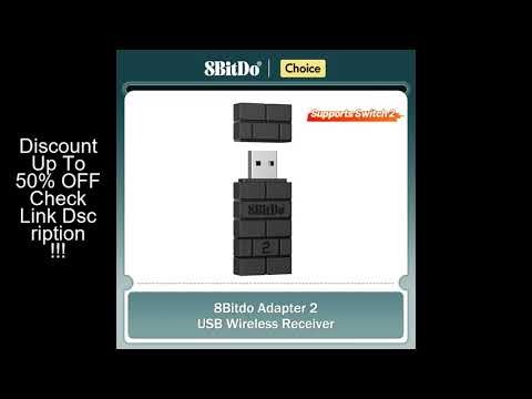 8BitDo USB Wireless Bluetooth Adapter 2 Receiver for Nintendo Switch 1, 2 PS1 Raspberry Pi Mini PS4