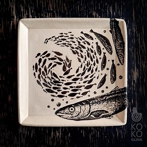 Ceramic Plate With Fish – Hand-made Using the Sgraffito Technique, Unique Artistic Ceramics, Fish, Fish, School - Etsy Australia