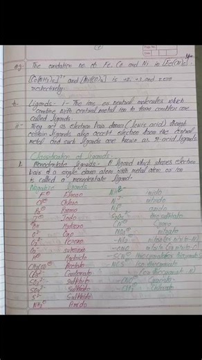 Coordination compounds Hand written notes page-7 , Complete Chemistry Notes Available #chemistry