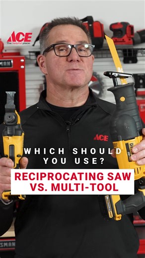 13K views · 96 reactions | Reciprocating saws are the heavy hitters—perfect for fast, rough cuts through wood, metal, or even demo work. Multi-tools, on the other hand, are all about precision, handling detailed jobs like sanding, grout removal, and tight-space cutting. Think of it like this: the recip saw brings the muscle, the multi-tool brings the finesse. | Ace Hardware | Facebook