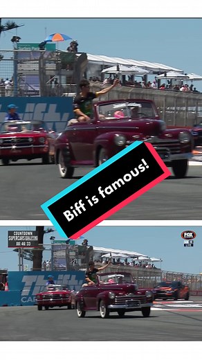 Gold Coast 500 - the first time it’s hit the streets of Surfers Paradise since 2019. Had the honour of taking James Golding around the circuit for the Drivers Parade in Biff! #bifftannen #biffscar #backtothefuturecar #backtothefuture #46ford #superdeluxe #gc500 #driversparade #v8supercars #gc500supercars2022