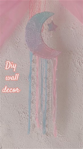 DIY Aesthetic Moon Wall Hanging 🌙✨ | Dreamy Room Decor #diy #bestoutofwaste #viral