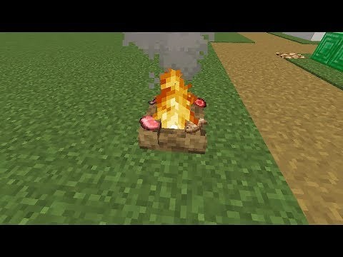 Minecraft 1.14:How to cook food with a campfire