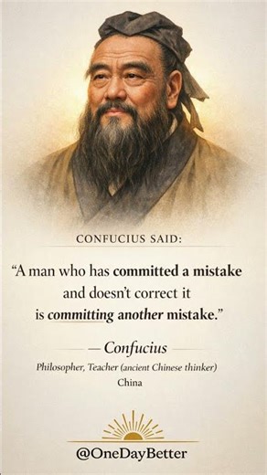 Confucius on Mistakes The Real Error Is Not Fixing Them #confucius #quotes #lifelessons #motivation