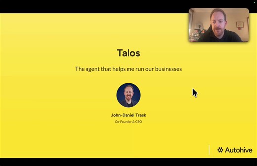 I built Talos, my AI agent that helps run our businesses.38-min video: full explainer from basics to advanced multi-agent systems + real results.Practical guide of what worked, and how to do it yourself on Autohive. Video attached 👇Feedback welcome!
