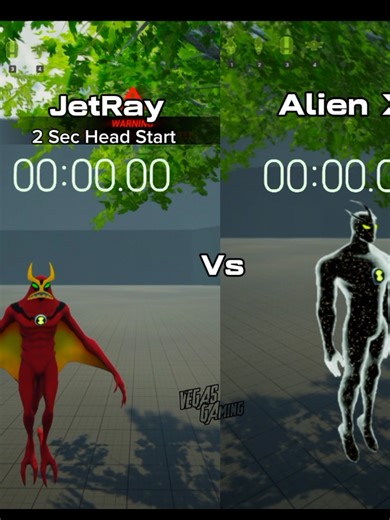 JetRay Takes the Lead: 2-Second Head Start vs Alien X