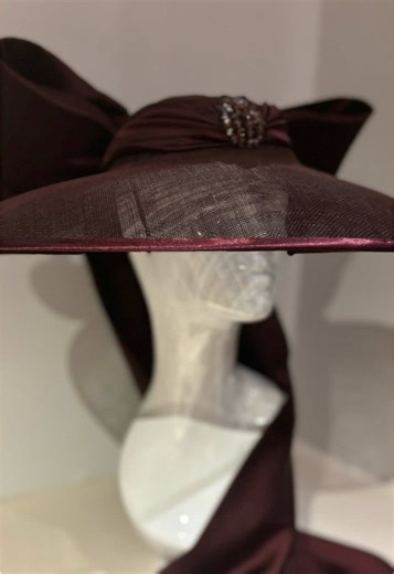 Stunning Deep Red Satin Wedding Hat