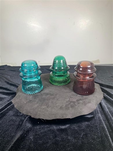 Vintage Hemingray Glass Insulator, Teal Blue, Emerald Green, Kerr Purple, Farmhouse Decor - Etsy