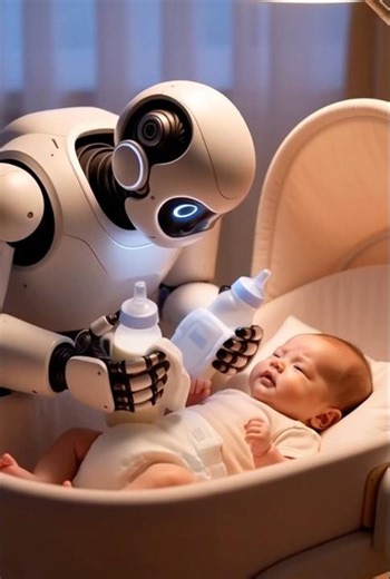 A smart robot caring for a child. Welcome to the future. #robot #shorts