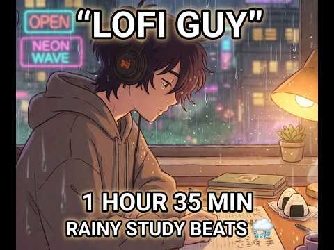 🌧️ 1 Hour 35 Minutes of Lofi Guy – Cozy Rainy Night Study Beats [No Vocals]