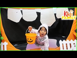 Trick or Treat at the Halloween Haunted House Box Fort Maze!! - Videos For Kids