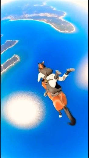 Experience a horse parachuting from an airplane 🐎