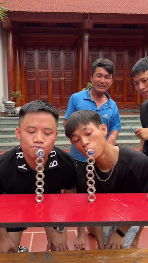 Fun Outdoor Game with Metal Washers and Straws