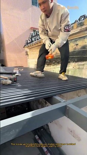 Installing insulated aluminum roof panels for year-round comfort!