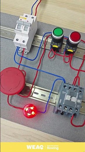 Wiring the Emergency Stop Button: Power Cutoff, Contactor, and Alarm.