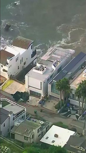Driveway collapses at beachfront Malibu home