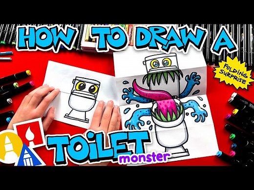 How To Draw A Toilet Monster Folding Surprise - Videos For Kids