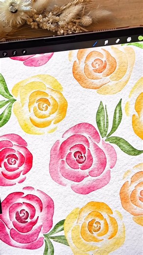 Brush with Bree | Procreate Brushes & Digital Art | How to draw an easy and simple watercolour rose on procreate on your iPad with this beginner digital art tutorial 🩷🌹 🖌️ the brushes im... | Instagram