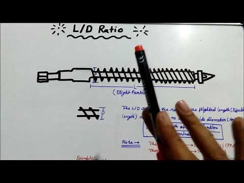 L/D ratio of injection moulding machine screw
