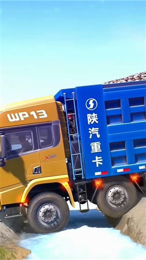 Spintires: MudRunner -SHACMAN DELONG X3000 Towing a Truck on a Snowy Road #shorts