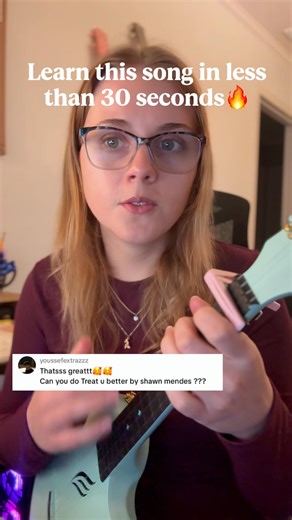 Easy ukulele songs for beginners/Treat You Better tutorial #ukulele #ukelele #tutorial #shorts #fyp