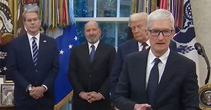 Apple’s CEO gave Donald Trump a made-up gold “award” & then was exempted from a steep new tariff