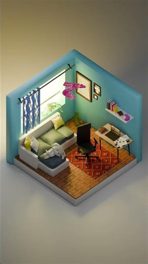 Isometric room in Blender
