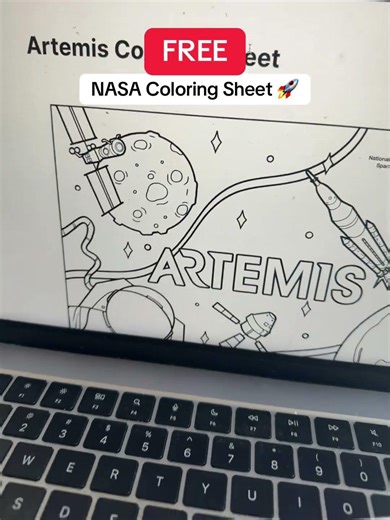 Free NASA Coloring Sheet - Artemis 2