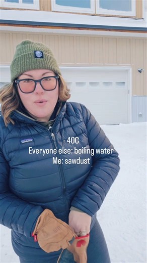 When it’s -40 and the internet says “throw water”… but you’re a wood artist, so you throw sawdust instead. | Den Designs