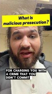 Malicious prosecution explained in less than two minutes. This one was a viewer request.
