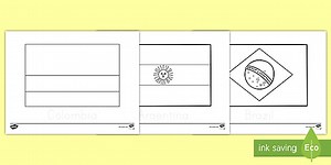 Hispanic Countries Trace and Color the Flags Activity
