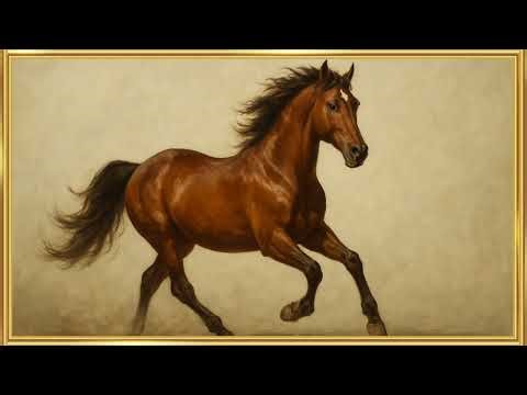 Beautiful Running Horse – Oil Painting in 4K Calming TV Art Screensaver