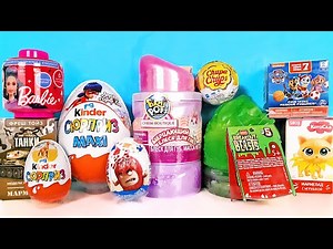 СЮРПРИЗ MIX! Pikmi Pops, Breakout Beasts, ТАНКИ, Леди Баг,БАРБИ, Paw Patrol Unboxing Kinder Surprise